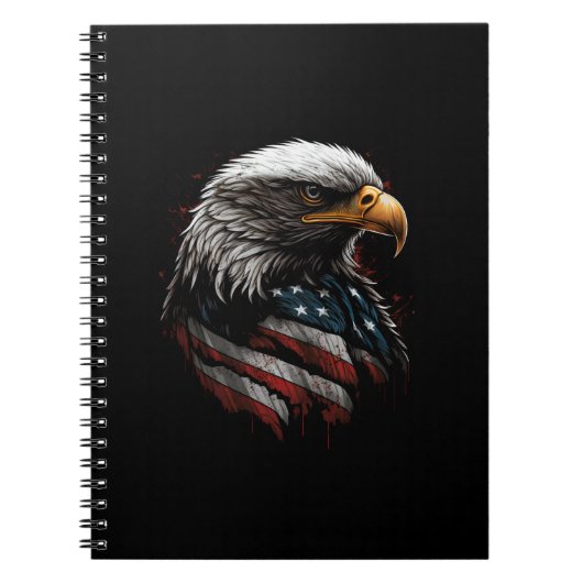 Eagle ontwerp met Amerikaanse vlag Notitieboek (Voorkant)
