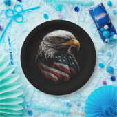 Eagle ontwerp met Amerikaanse vlag Papieren Bordje (Feest)