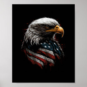 Eagle ontwerp met Amerikaanse vlag Poster