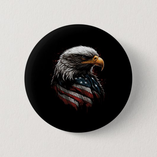Eagle ontwerp met Amerikaanse vlag Ronde Button 5,7 Cm (Voorkant)
