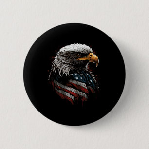 Eagle ontwerp met Amerikaanse vlag Ronde Button 5,7 Cm