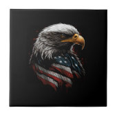 Eagle ontwerp met Amerikaanse vlag Tegeltje (Voorkant)