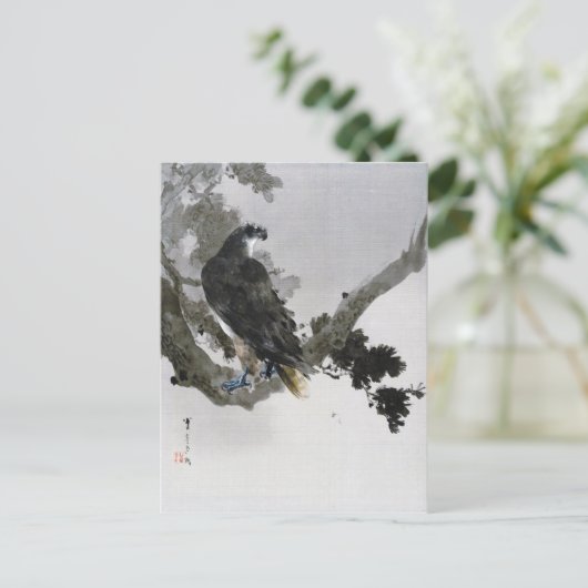 Eagle op de Pine Tree Branch, Watanabe Seitei Briefkaart (Staand voorkant)