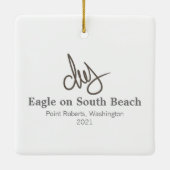 Eagle op South Beach Keramisch Ornament (Achterkant)