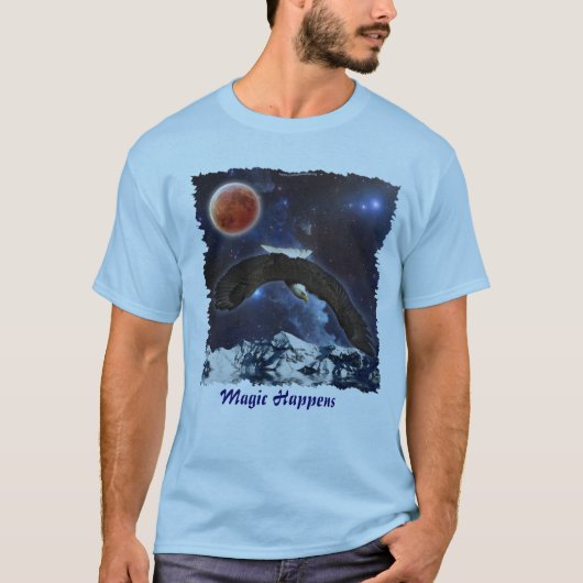 Eagle & Outer Space Fantasy Wildlife T-shirt (Voorkant)