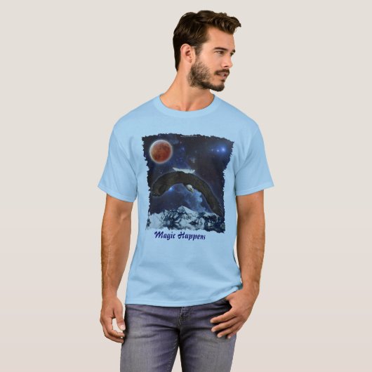 Eagle & Outer Space Fantasy Wildlife T-shirt (Voorkant volledig)