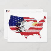 Eagle Over America Painted Flag Briefkaart (Voorkant / Achterkant)