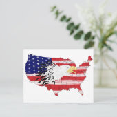 Eagle Over America Painted Flag Briefkaart (Staand voorkant)