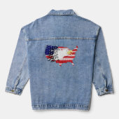 Eagle Over America Painted Flag Denim Jacket (Achterkant)