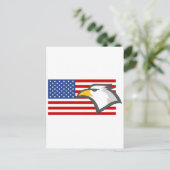 Eagle over Amerikaanse vlag Briefkaart (Staand voorkant)