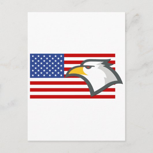 Eagle over Amerikaanse vlag Briefkaart (Voorkant)