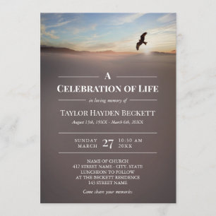 Eagle Over Mountains Celebration of Life Kaart
