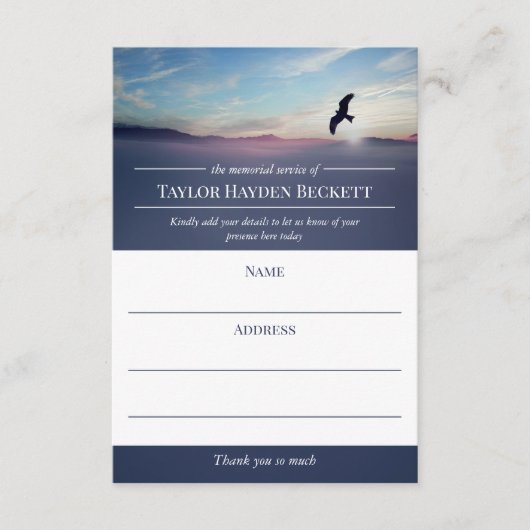 Eagle Over Mountains Levensviering Aanwezigheid Informatiekaartje (Voorkant)