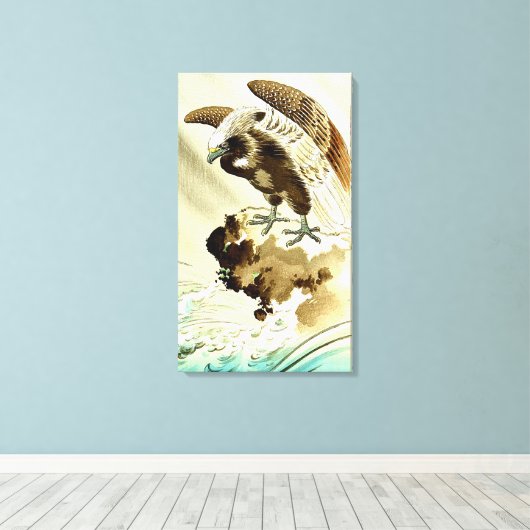 Eagle over Waves Tsuchiya Koitsu 1930 Canvas Afdruk (Insitu (Houten vloer))