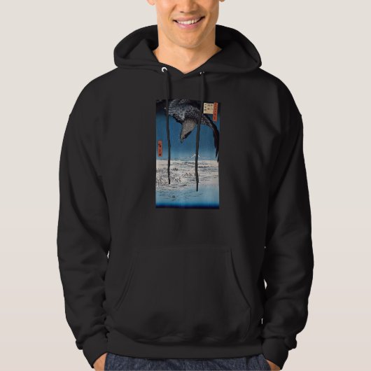 Eagle over winterlandschap Japans houtblok Hoodie (Voorkant)