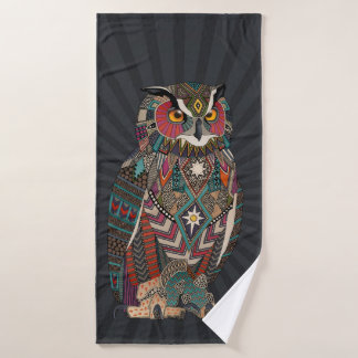 eagle owl dark badhanddoek