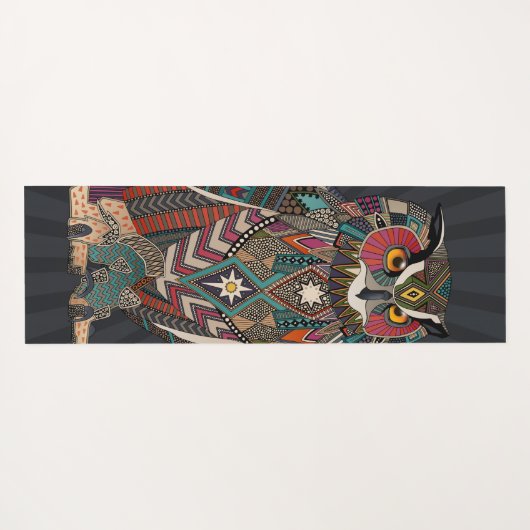 eagle owl dark yogamat (Achterkant (horizontaal))