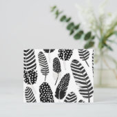 Eagle Owl Feather Pattern Waterverf Black White Briefkaart (Staand voorkant)