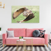 Eagle Owl in vlucht Canvas Afdruk (Insitu (Woonkamer))