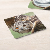 Eagle Owl in vlucht Kartonnen Onderzetters (Schuin)