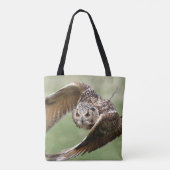 Eagle Owl in vlucht Tote Bag (Achterkant)