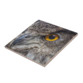 Eagle Owl met intense Oranje ogen Tegeltje (Zijkant)
