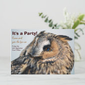 Eagle Owl Party Invitation Kaart (Staand voorkant)