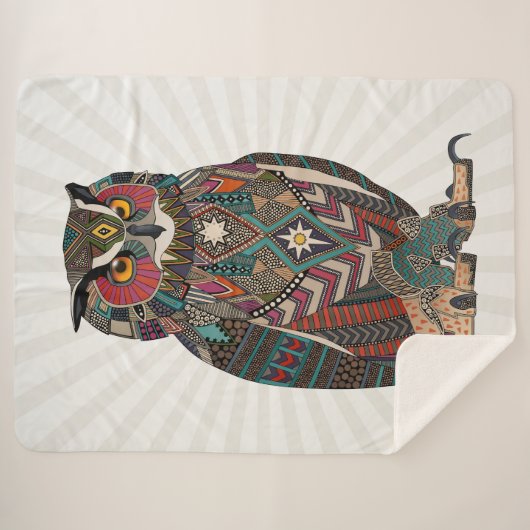 eagle owl sherpa deken (Voorkant (horizontaal))