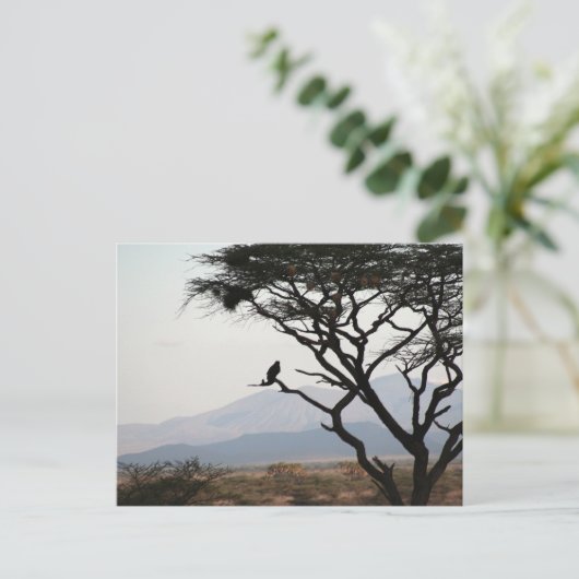 Eagle Owl Silhouet Briefkaart (Staand voorkant)