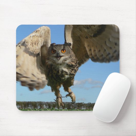 Eagle Owl Swoboing Muismat (Met muis)