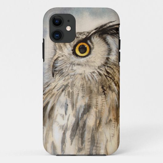 Eagle Owl Wildlife Realistic Portrait Case-Mate iPhone Case (Achterkant)