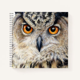 Eagle Owl ziet het mooie kunstportret aan Notitieboek