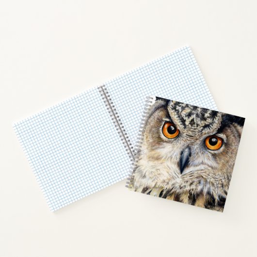 Eagle Owl ziet het mooie kunstportret aan Notitieboek (Binnen)