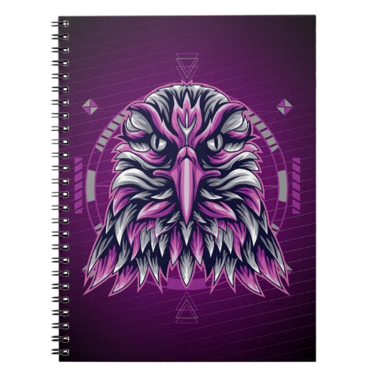 Eagle Paars Geometric Notitieboek (Voorkant)