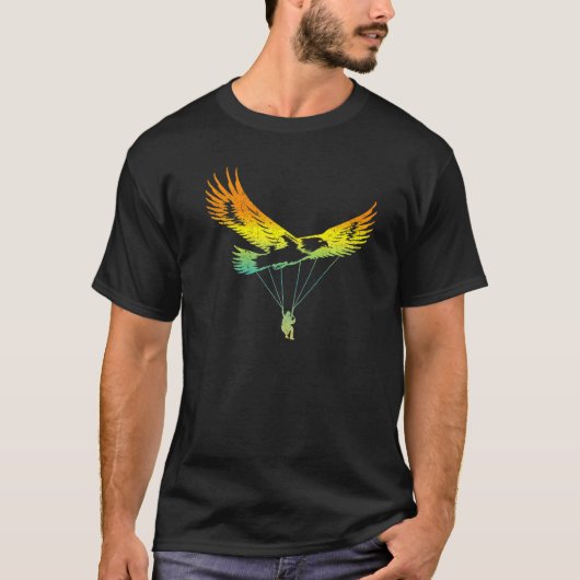 Eagle Paraglider Retro Design T-shirt (Voorkant)