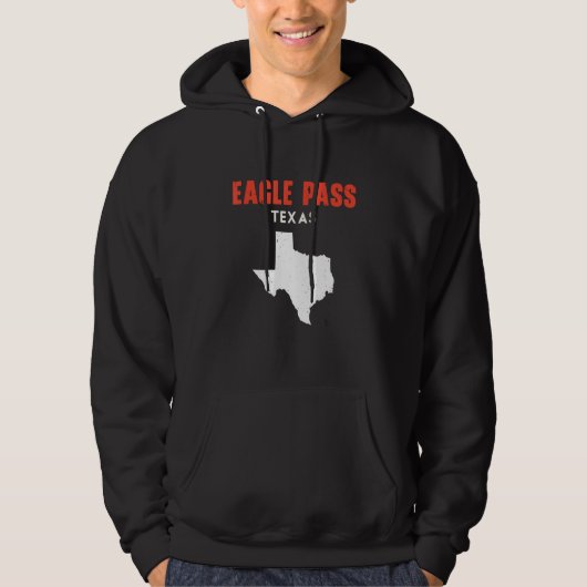 Eagle Pass Texas USA State America Travel Texan Hoodie (Voorkant)
