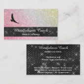 *~* Eagle Pastel Ombre Universe Glitter Meditation Visitekaartje (Voorkant / Achterkant)