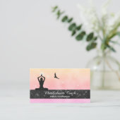 *~* Eagle Pastel Ombre Yoga Glitter Meditation Visitekaartje (Staand voorkant)