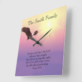 Eagle Pastel Sky Bright Sun Verse Clock Vierkante Klok (Hoek)