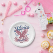 Eagle Patriottisch Amerika Papieren Bordje (Feest)