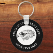 Eagle Pictogram Aangepaste tekst Sleutelhanger (Voorkant)