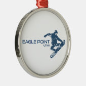 Eagle Point Resort Utah Snowboarder Metalen Ornament (Rechts)