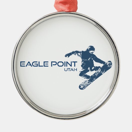 Eagle Point Resort Utah Snowboarder Metalen Ornament (Voorkant)