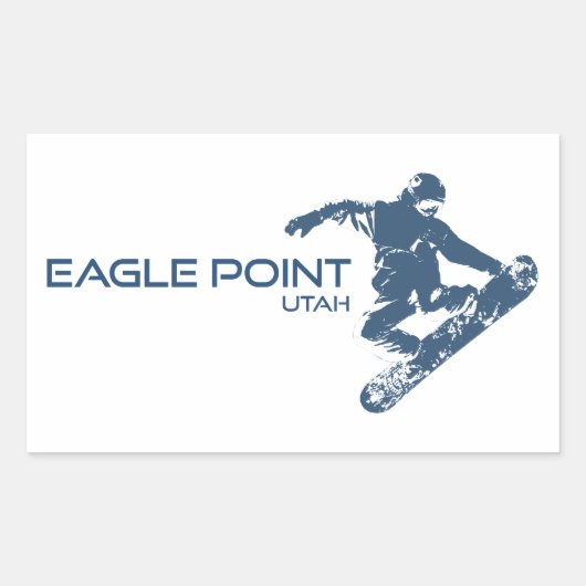 Eagle Point Resort Utah Snowboarder Rechthoekige Sticker (Voorkant)