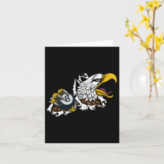 Eagle Pool 8 Ball Biljart Cartoon Kaart (Gele Bloem)