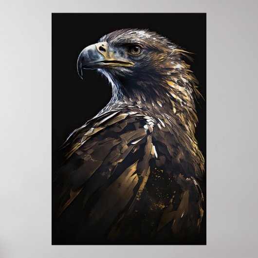 Eagle Portret Dier Natuur Wildlife Schilderij Kuns Poster (Voorkant)