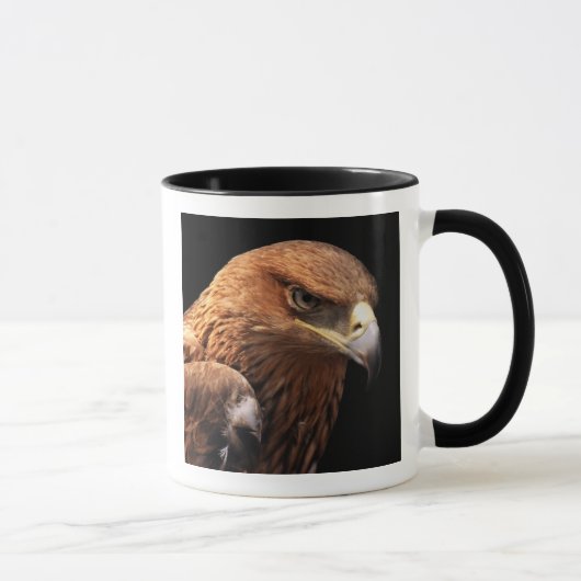 Eagle portret geïsoleerd op zwart mok (Rechts)