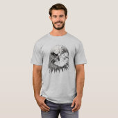 Eagle Portret in zwart en wit T-shirt (Voorkant volledig)