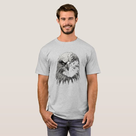 Eagle Portret in zwart en wit T-shirt (Voorkant volledig)