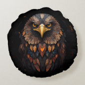 Eagle portret op een zwarte achtergrond rond kussen (Achterkant)